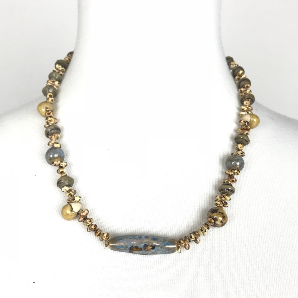 Handmade unique earthy beaded necklace